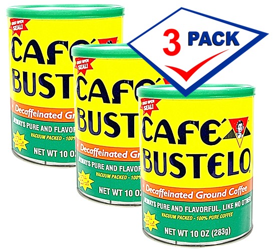 Bustelo Decaffeinated Cuban Coffee. Vacuum Can 10 oz Pack of 3.